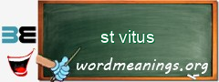 WordMeaning blackboard for st vitus